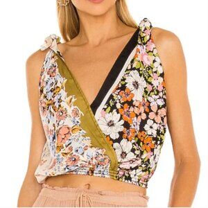 Free People Tied To You Floral Satin Tank